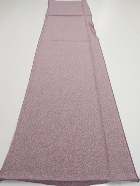 Photo5: 1Q04z90  Japanese Kimono Silk  FABRIC Flower Dull purple 63.0x14.6 (5)