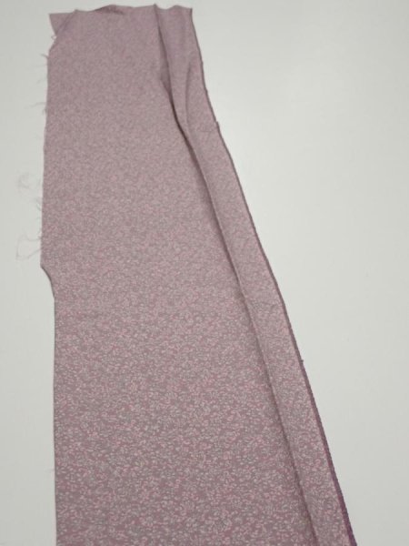 Photo3: 1Q07z40  Japanese Kimono Silk  FABRIC Flower Dull purple 55.9x7.3 (3)
