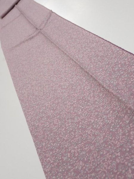 Photo1: 1Q09z60  Japanese Kimono Silk  FABRIC Flower Dull purple 78.3x7.1 (1)