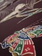 Photo4: 1Q01z80  Japanese Kimono Silk  FABRIC Butterfly Grape 49.6x14.2 (4)