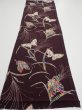 Photo5: 1Q01z80  Japanese Kimono Silk  FABRIC Butterfly Grape 49.6x14.2 (5)