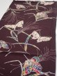 Photo3: 1Q02z80  Japanese Kimono Silk  FABRIC Butterfly Grape 49.6x14.2 (3)