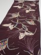 Photo2: 1Q04z100  Japanese Kimono Silk  FABRIC Butterfly Grape 64.6x14.2 (2)