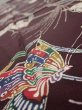 Photo4: 1Q05z100  Japanese Kimono Silk  FABRIC Butterfly Grape 64.6x14.2 (4)
