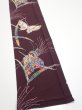 Photo2: 1Q08z50  Japanese Kimono Silk  FABRIC Butterfly Grape 58.7x7.3 (2)