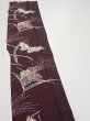 Photo3: 1Q08z50  Japanese Kimono Silk  FABRIC Butterfly Grape 58.7x7.3 (3)