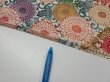 Photo6: 1Q01z70  Japanese Kimono Silk  FABRIC Chrysanthemum Off-white 46.5x14.4 (6)