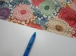 Photo6: 1Q03z90  Japanese Kimono Silk  FABRIC Chrysanthemum Off-white 66.1x14.4 (6)