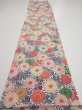 Photo5: 1Q05z90  Japanese Kimono Silk  FABRIC Chrysanthemum Off-white 66.1x14.4 (5)