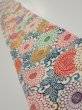 Photo1: 1Q07z40  Japanese Kimono Silk  FABRIC Chrysanthemum Off-white 57.9x7.1 (1)