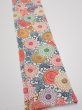 Photo2: 1Q07z40  Japanese Kimono Silk  FABRIC Chrysanthemum Off-white 57.9x7.1 (2)