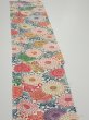 Photo3: 1Q07z40  Japanese Kimono Silk  FABRIC Chrysanthemum Off-white 57.9x7.1 (3)