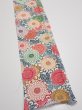 Photo2: 1Q08z40  Japanese Kimono Silk  FABRIC Chrysanthemum Off-white 57.9x7.1 (2)