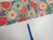 Photo6: 1Q08z40  Japanese Kimono Silk  FABRIC Chrysanthemum Off-white 57.9x7.1 (6)