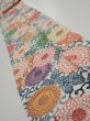 Photo1: 1Q09z60  Japanese Kimono Silk  FABRIC Chrysanthemum Off-white 81.9x7.1 (1)