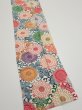 Photo2: 1Q09z60  Japanese Kimono Silk  FABRIC Chrysanthemum Off-white 81.9x7.1 (2)
