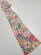 Photo5: 1Q09z60  Japanese Kimono Silk  FABRIC Chrysanthemum Off-white 81.9x7.1 (5)
