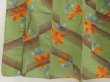 Photo4: 5224T03z490 Vintage Japanese Kimono Cotton YUKATA Flower Olive green (4)