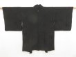 Photo1: 5224T04z270 Vintage Japanese Kimono Silk See through HAORI Flowers Black (1)