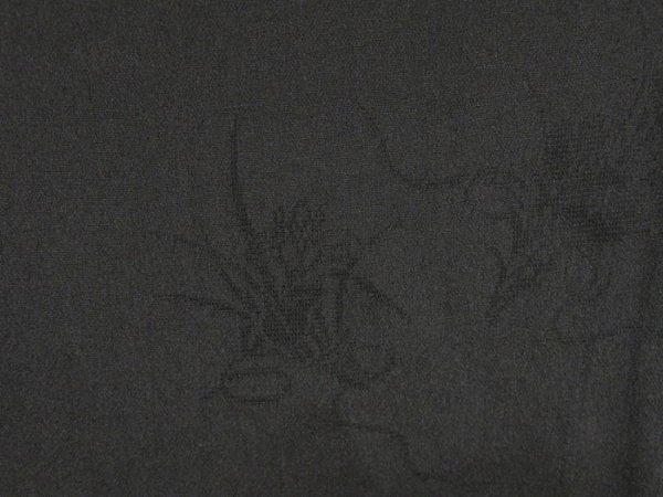 Photo4: 5224T04z270 Vintage Japanese Kimono Silk See through HAORI Flowers Black (4)