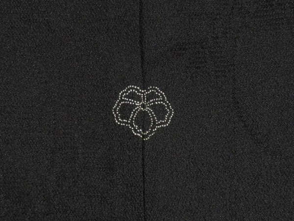 Photo5: 5224T04z270 Vintage Japanese Kimono Silk See through HAORI Flowers Black (5)