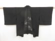 Photo1: 5224T06z300 Vintage Japanese Kimono Silk See through HAORI Leaf Black (1)