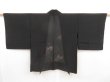 Photo1: 5224T08z260 Vintage Japanese Kimono Silk See through HAORI Butterfly Black (1)