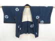 Photo6: 5224T09z570 Vintage Japanese Kimono Silk HAORI  Navy (6)