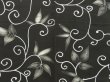 Photo3: 5224T10z600 Vintage Japanese Kimono Silk HAORI Leaf Black (3)