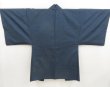 Photo2: 5224T11z540 Vintage Japanese Kimono Silk Men's HAORI House Navy-Gray (2)