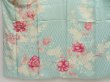 Photo5: 5224T14z840 Vintage Japanese Kimono Silk FURISODE Flowers Light blue (5)