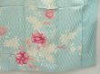 Photo7: 5224T14z840 Vintage Japanese Kimono Silk FURISODE Flowers Light blue (7)