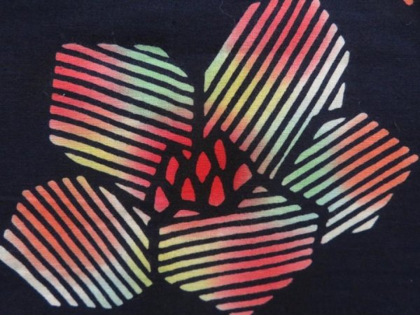 Photo6: 5225T02z480 Vintage Japanese Kimono Cotton YUKATA Flower Indigo (6)