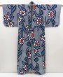 Photo8: 5225T03z480 Vintage Japanese Kimono Cotton YUKATA Flower Indigo (8)