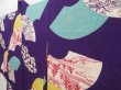 Photo4: 5225T11z470 Antique Japanese Kimono Silk LONG HAORI Jigami Grape (4)