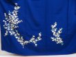 Photo5: 5225T13z940 Vintage Japanese Kimono Silk TSUKESAGE Flower Royal blue (5)
