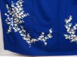 Photo6: 5225T13z940 Vintage Japanese Kimono Silk TSUKESAGE Flower Royal blue (6)