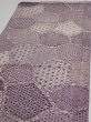 Photo3: 4F01z60  Japanese Kimono Silk  FABRIC Asanoha Purple 39.8x14.6 (3)