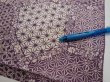 Photo6: 4F03z80  Japanese Kimono Silk  FABRIC Asanoha Purple 62.6x14.6 (6)
