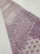 Photo1: 4F08z40  Japanese Kimono Silk  FABRIC Asanoha Purple 55.9x7.3 (1)