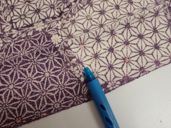 Photo6: 4F09z50  Japanese Kimono Silk  FABRIC Asanoha Purple 67.7x7.1 (6)