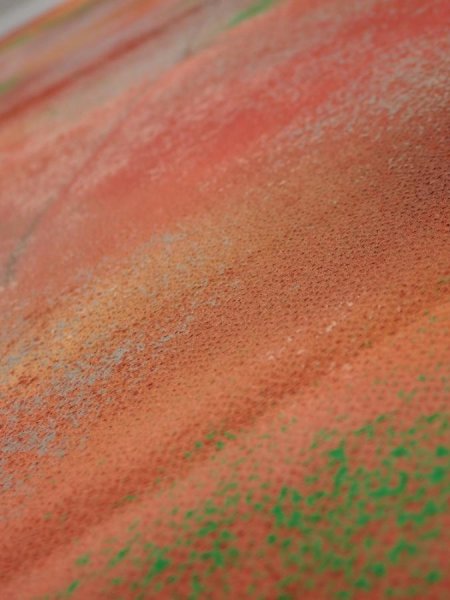 Photo4: 4F01z60  Japanese Kimono Crepe Silk  FABRIC Branch Dark orange 41.7x14.4 (4)