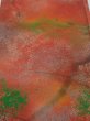 Photo1: 4F02z70  Japanese Kimono Crepe Silk  FABRIC Branch Dark orange 41.7x14.2 (1)