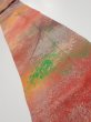 Photo1: 4F09z60  Japanese Kimono Crepe Silk  FABRIC Branch Dark orange 80.3x7.1 (1)