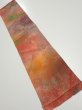 Photo1: 4F10z30  Japanese Kimono Crepe Silk  FABRIC Branch Dark orange 35.4x7.1 (1)