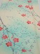 Photo1: 4F03z80  Japanese Kimono Silk  FABRIC Plum branch Light cream 62.2x14.0 (1)