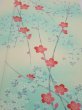 Photo1: 4F05z80  Japanese Kimono Silk  FABRIC Plum branch Light cream 62.6x14.0 (1)