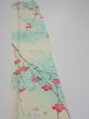 Photo3: 4F07z40  Japanese Kimono Silk  FABRIC Plum branch Light cream 56.3x6.9 (3)