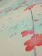 Photo4: 4F07z40  Japanese Kimono Silk  FABRIC Plum branch Light cream 56.3x6.9 (4)