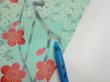 Photo7: 4F07z40  Japanese Kimono Silk  FABRIC Plum branch Light cream 56.3x6.9 (7)